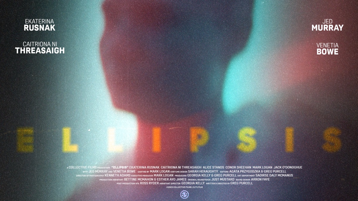 The Ellipsis poster: a hooded figure lit in teal and red, cast and crew credits overlaid